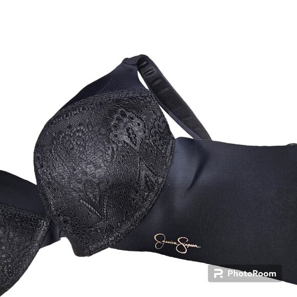 Jessica Simpson Black Lace Underwire Bra with Padding Size 40D - Picture 5 of 11